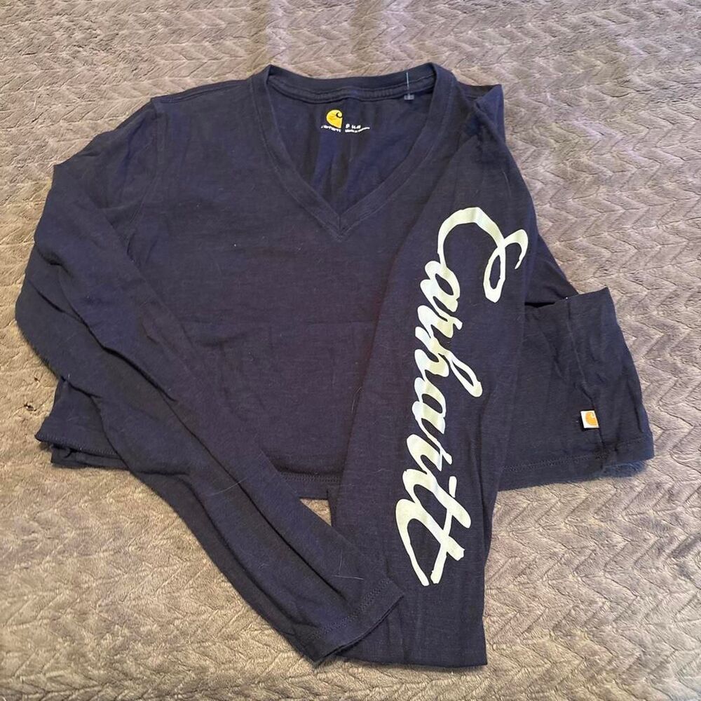 Carhartt Women's Navy and Blue Shirt